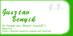 gusztav benyik business card